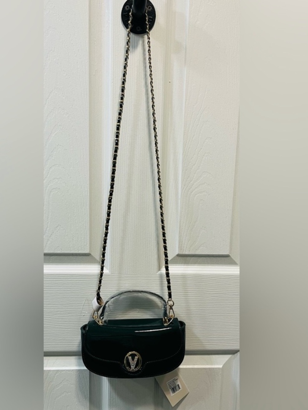 Valentino Orlandi Forest Green, Crossbody with Chain Strap, NWT, MSRP $210